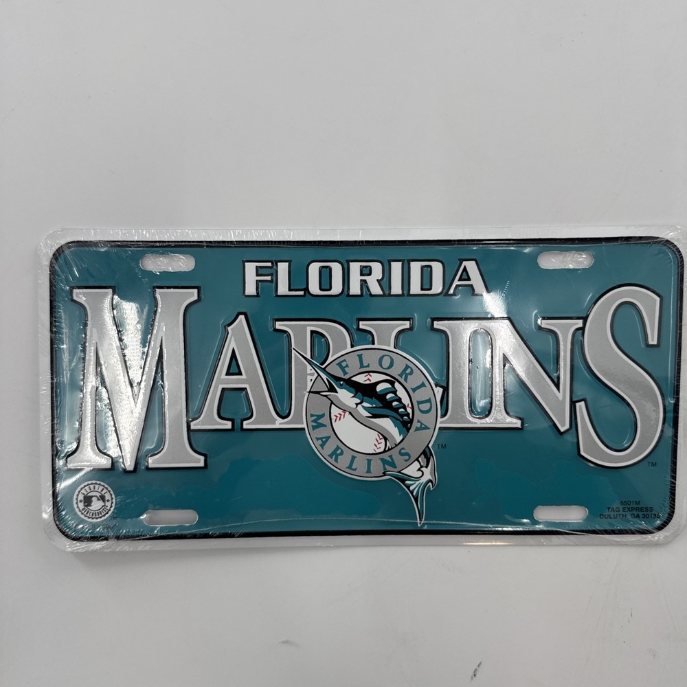 NEW SEALED Florida Marlins Booster License Plate Baseball OLD STOCK